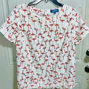 Women’s ModCloth flamingo blouse
